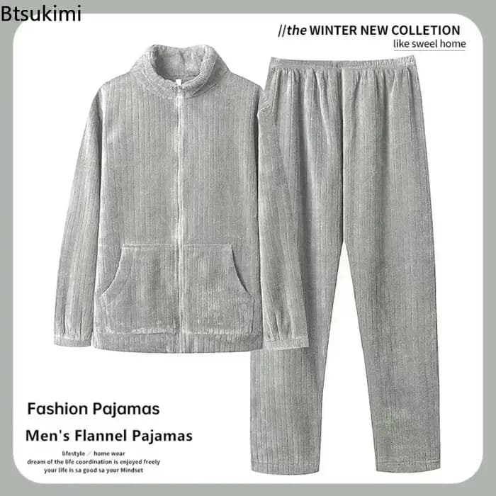 Ensemble pyjama en flanelle pour homme 2026 – Style sport mode automne-hiver