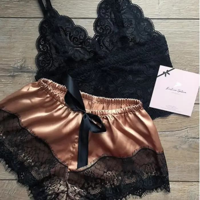Ensembles de pyjama Pyjamas sexy pour femmes 2 pièces Top Shorts Ensemble Vêtements de nuit