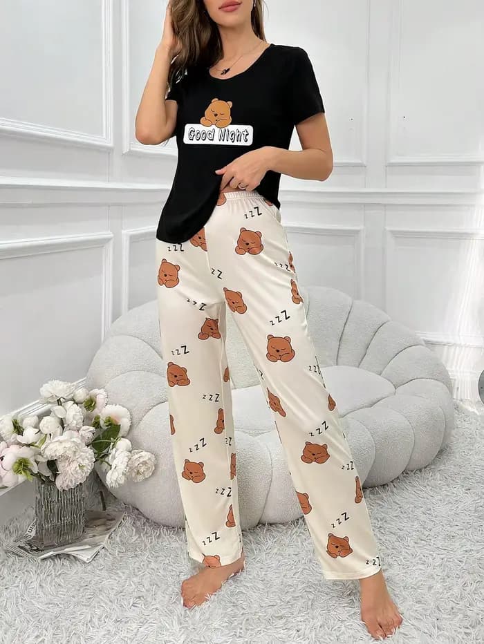Ensemble 2 pièces de pyjama quatre saisons pour femmes