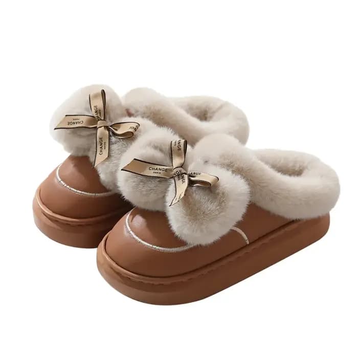 Pantoufles en coton avec nœuds imperméables et durables
