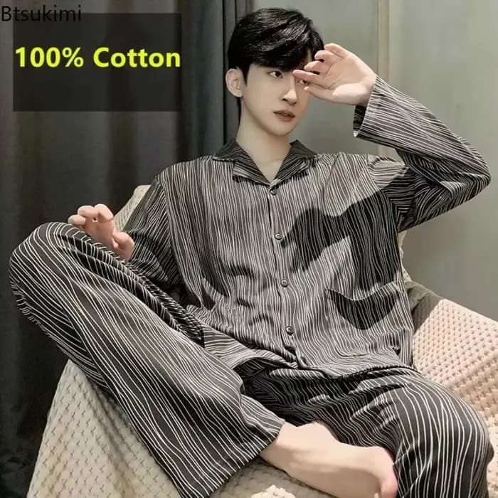 Ensembles de pyjamas pour hommes 2026 – Nouveauté 100 % coton
