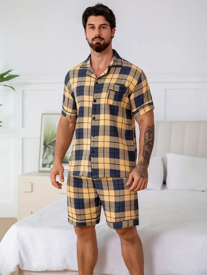 Ensemble de pyjama pour homme à manches courtes
