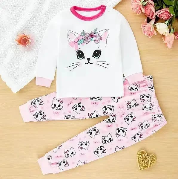 Nouveaux enfants pyjamas bébé garçons filles mignon dessin animé à manches longues T-Shirt haut + pa