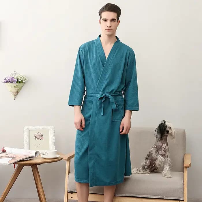 Peignoir tissé gaufré, Style nordique minimaliste