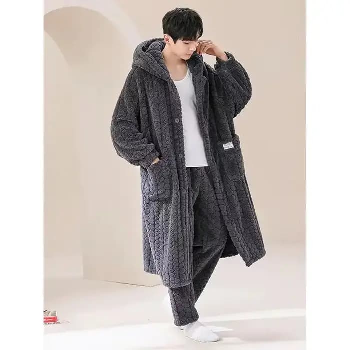 Peignoir à capuche pour homme
