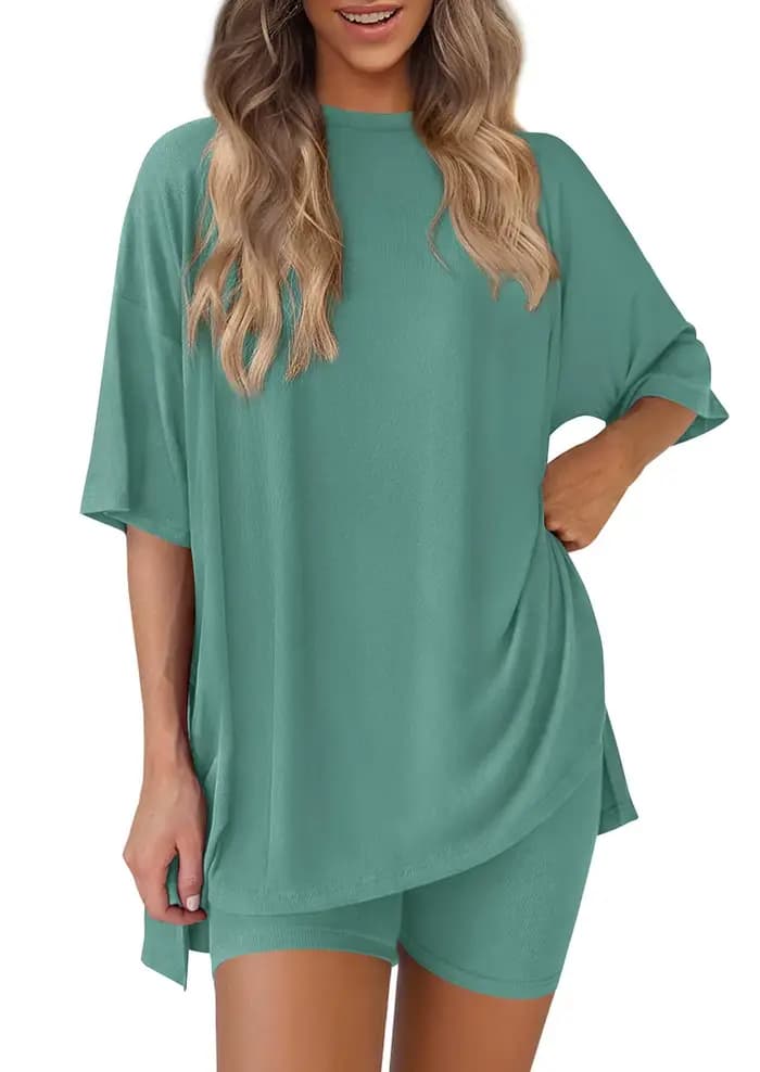 Ensemble décontracté tendance été 2026 – Robe de nuit ample et confortable de couleur unie pour femme