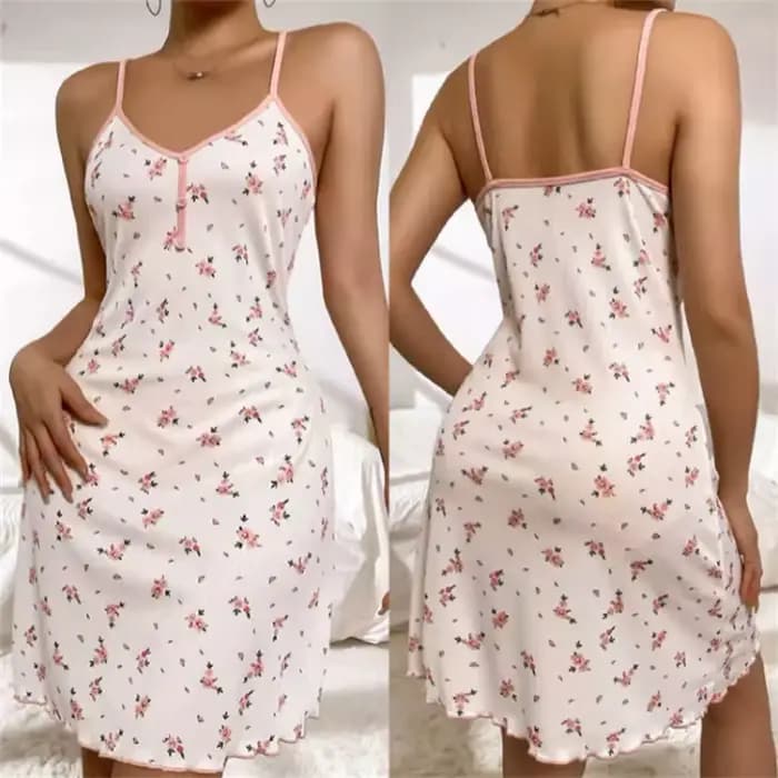 Nouvelle chemise de nuit florale douce pour femme