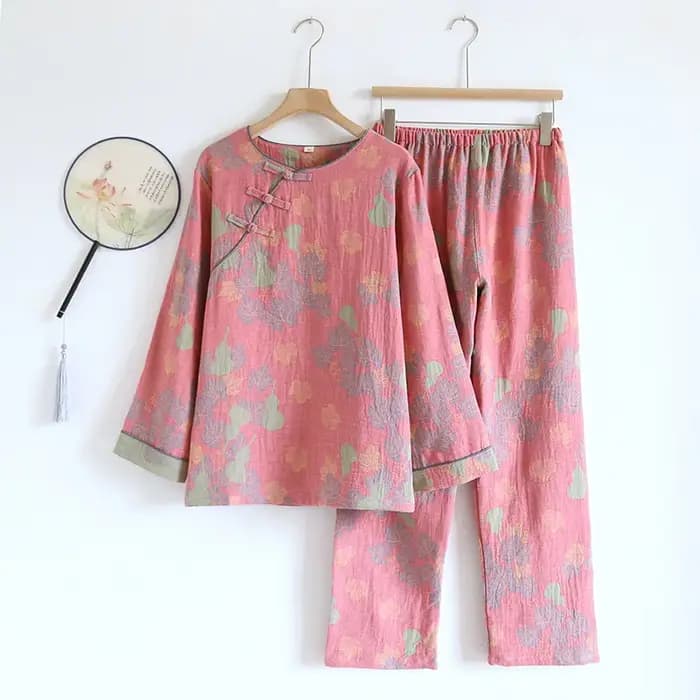 Ensembles de pyjamas en coton de style chinois pour femmes 2026