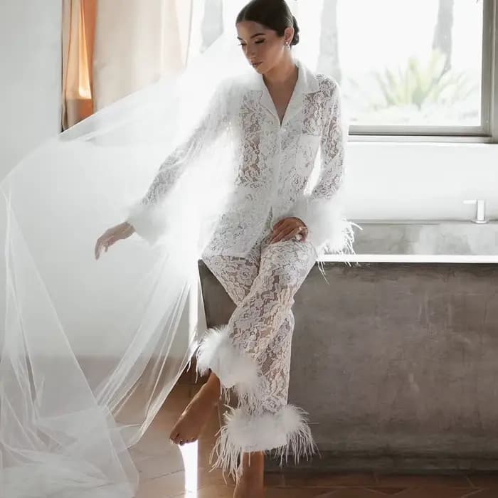 Pyjama à manches longues et pantalon pour femmes