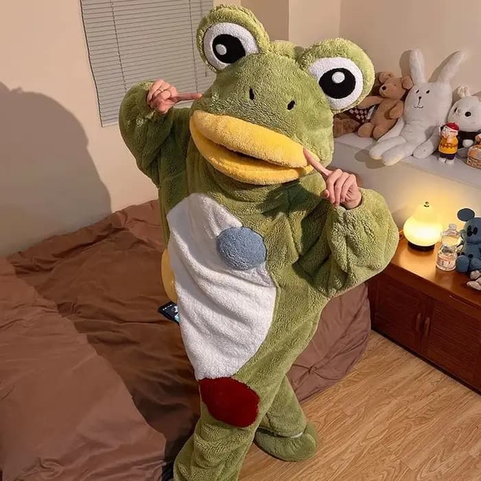 Dessin animé grenouille Kigurumi licorne hiver pyjamas Onesie pyjama Costumes pour Halloween carnaval Cosplay femmes hommes fête pantoufle