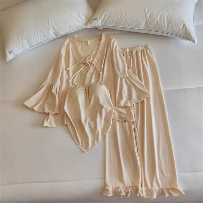 Ensemble pyjama femme nouveau coussin De poitrine vêtements De nuit dames robe