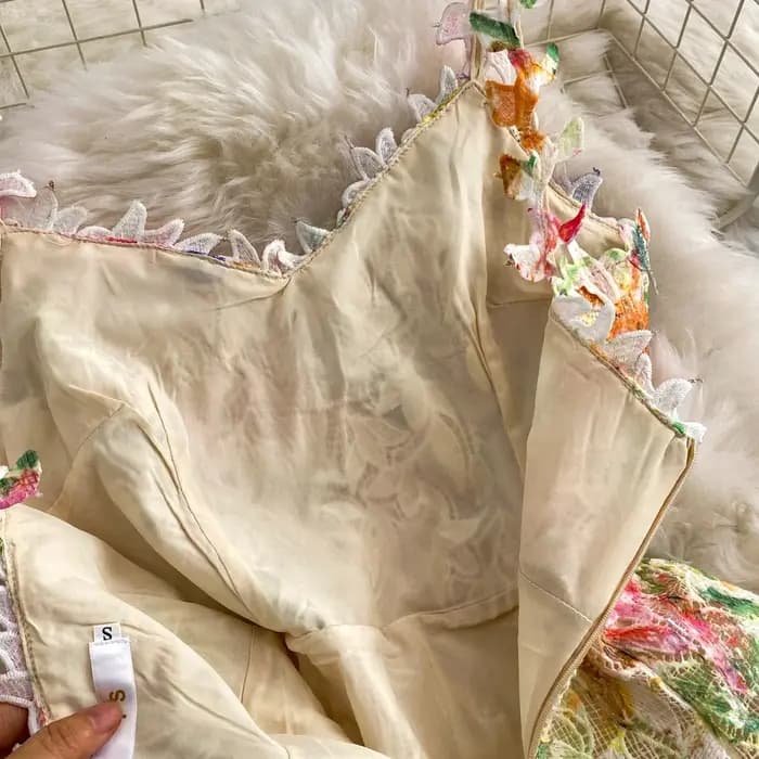 Frenchic-Robe maxi vintage en dentelle pour femme