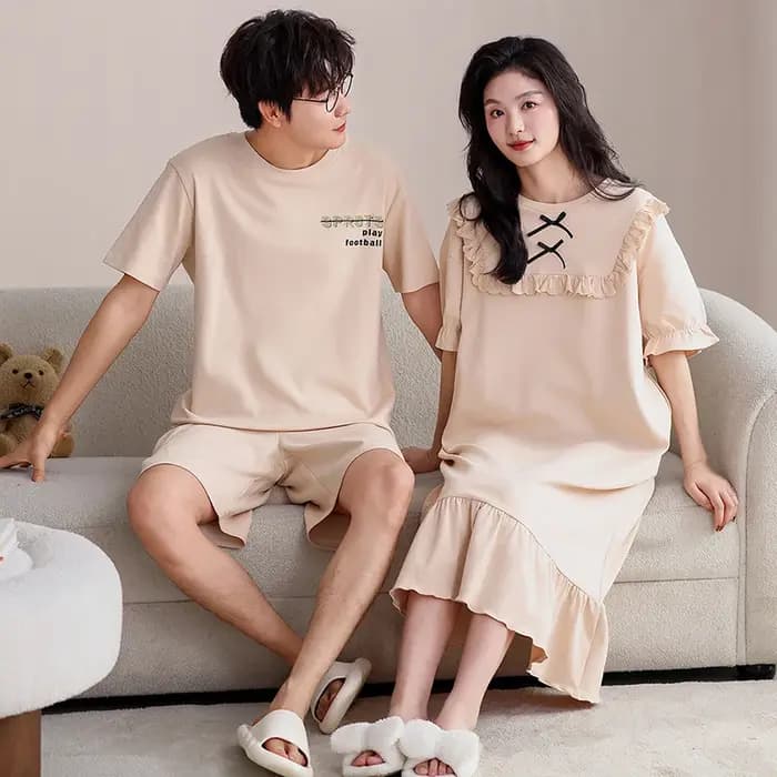 Le plus récent Couple pyjama ensemble été 100% coton Pyjamas hommes Pijamas femmes chemise de nuit