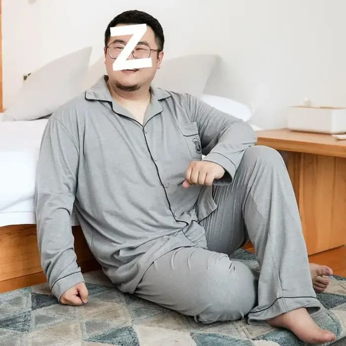 Grande taille 5XL hommes à manches longues coton pyjama ensembles automne hiver Style coréen