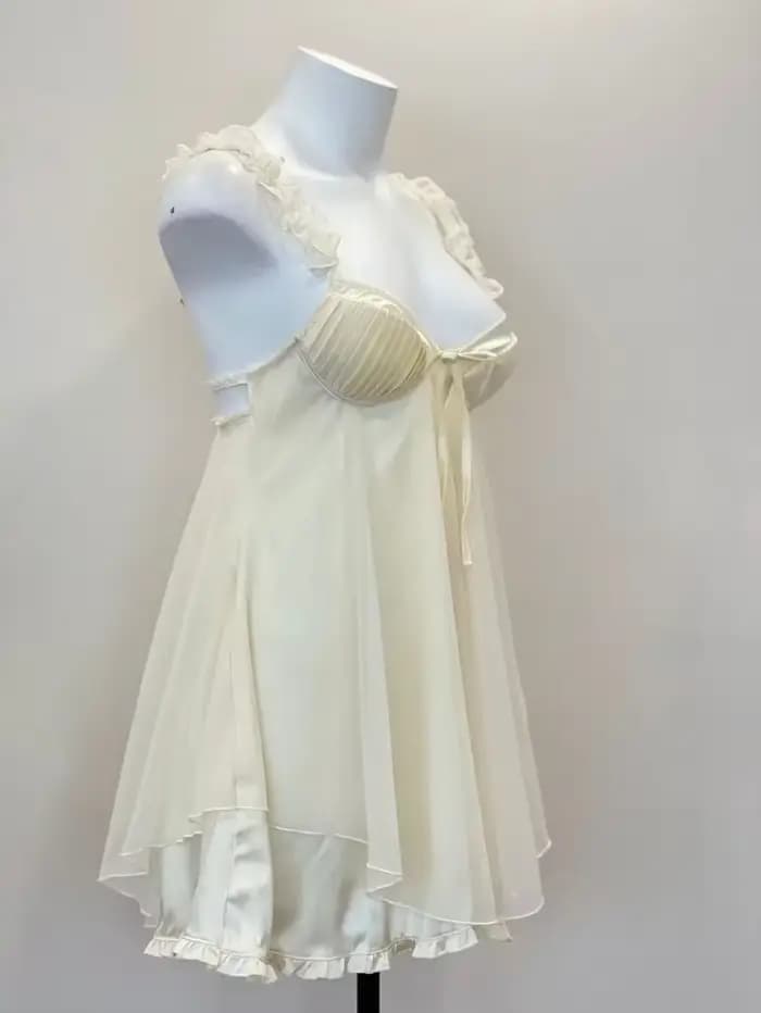 Pyjama Sexy en dentelle à volants pour femmes