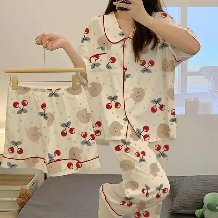 Pyjama à revers à manches courtes pour femmes