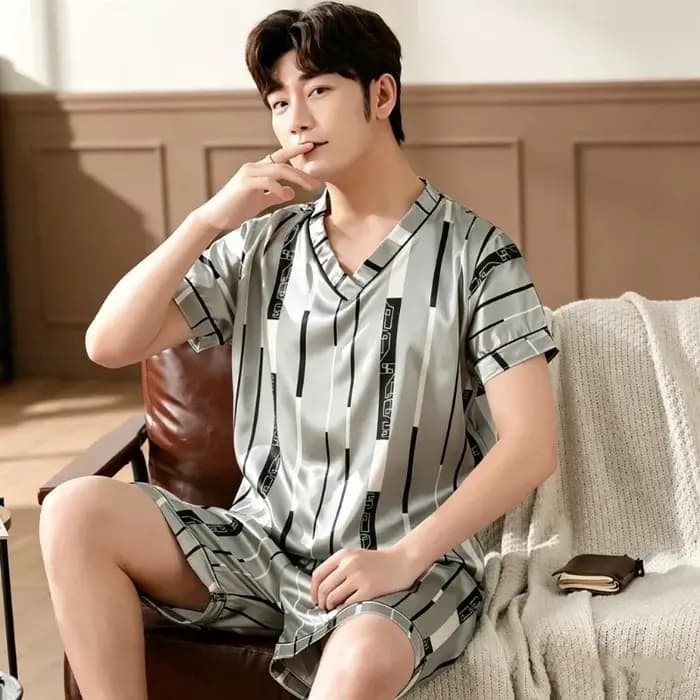 Ensemble de pyjama grande taille pour homme – Nouvelle collection été – Imprimé tendance – Vêtements de nuit
