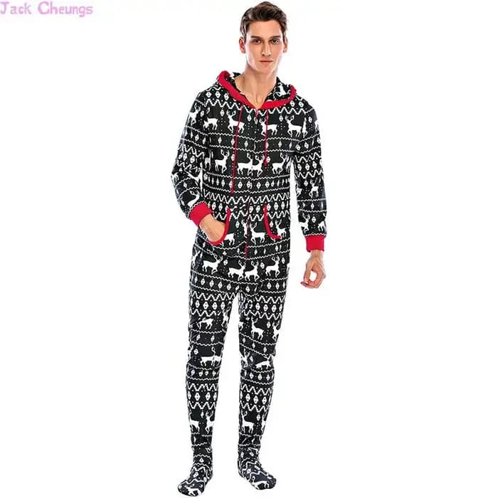 Pyjama de Noël à Manches sulfen Polyester et Coton pour Homme