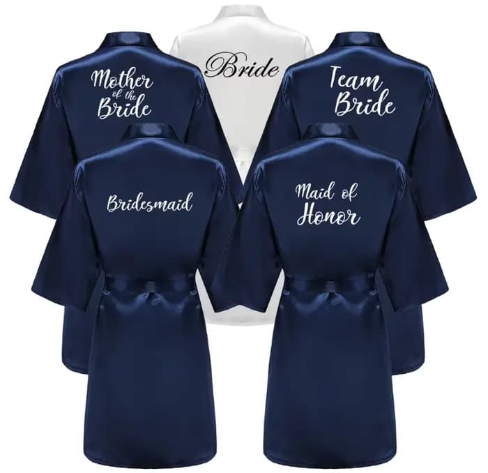 Robes en Satin de soie grande taille peignoir de mariage mariée demoiselle d'honneur mère