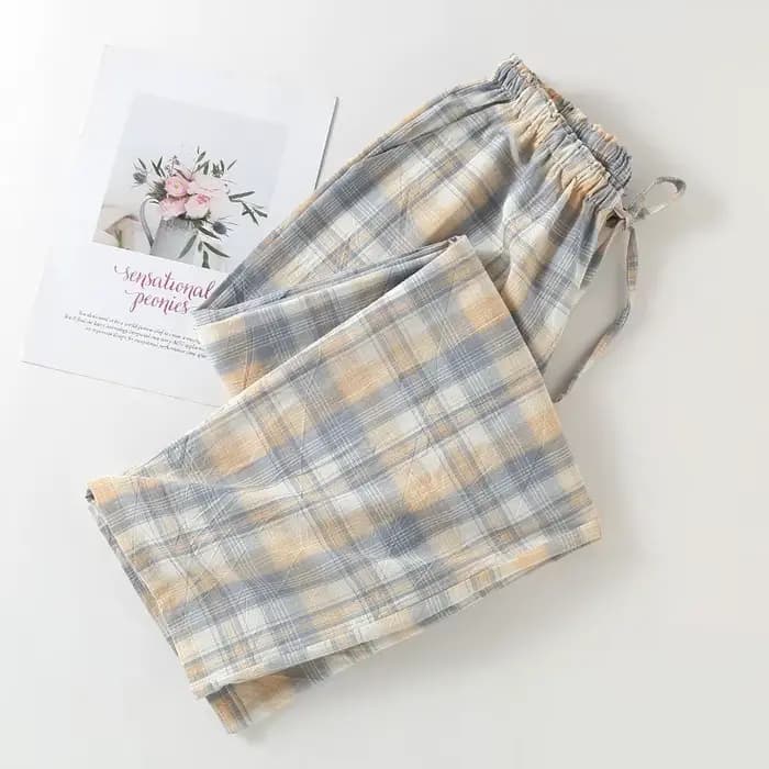 Pantalon de pyjama en coton à carreaux pour femmes