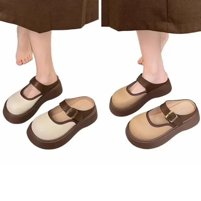 Sandales décontractées rétro en PVC pour femme