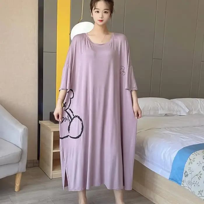 Robe de Nuit à Manches Courtes pour Femme, Vêtement Respirant, Grande Taille 5XL, 150kg