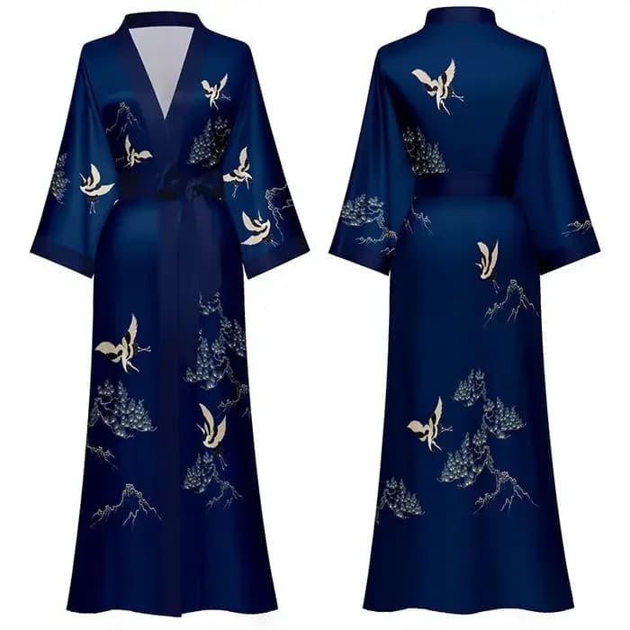 Nouveau printemps été femmes longue Robe Kimono peignoir