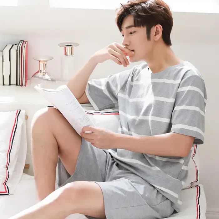 Pyjamas d'été pour hommes ensemble de vêtements de maison de Shorts à manches courtes étudiants adolescents dessin