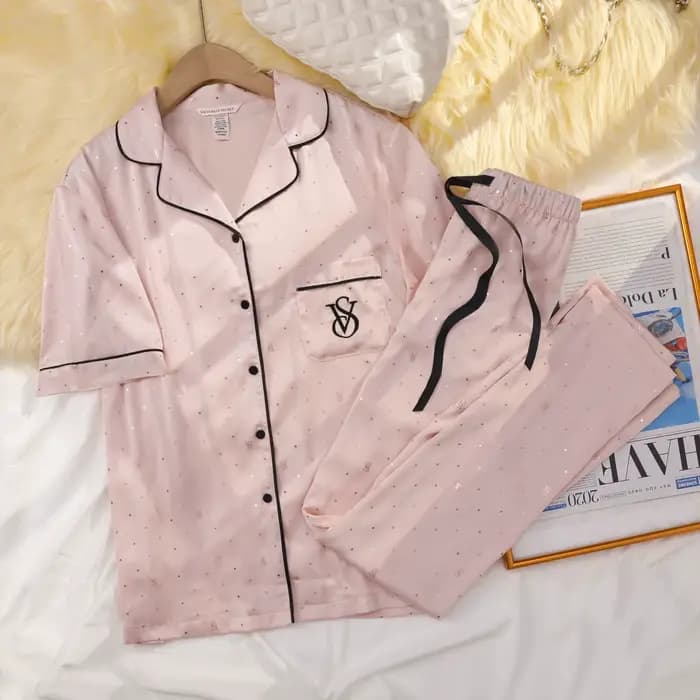 Ensemble de pyjama en satin de soie pour femmes Victoria's Secret