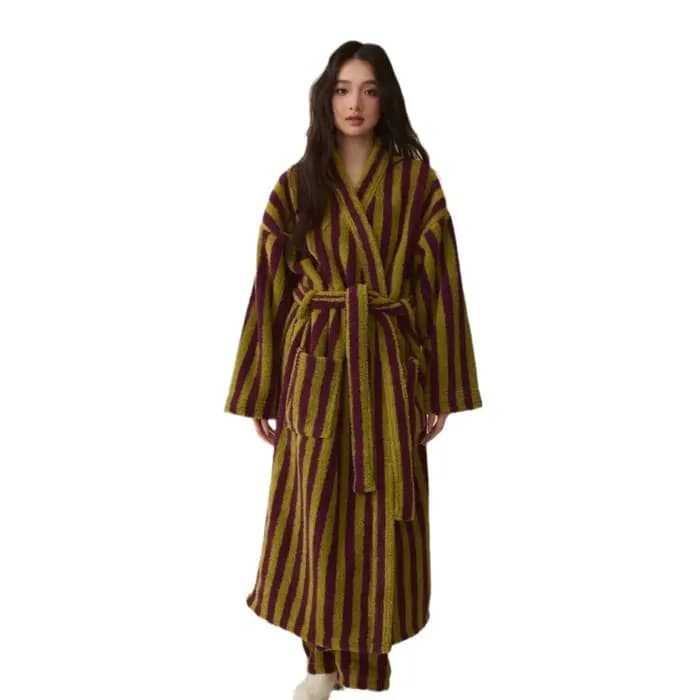 Ensemble de pyjama pantalon et robe de glouton épaissi pour femmes et hommes