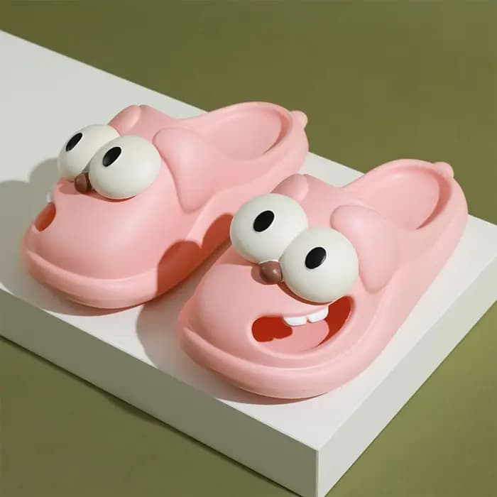 Tongue Kd'appareils-Pantoufles en forme de grand œil de chien pour femme