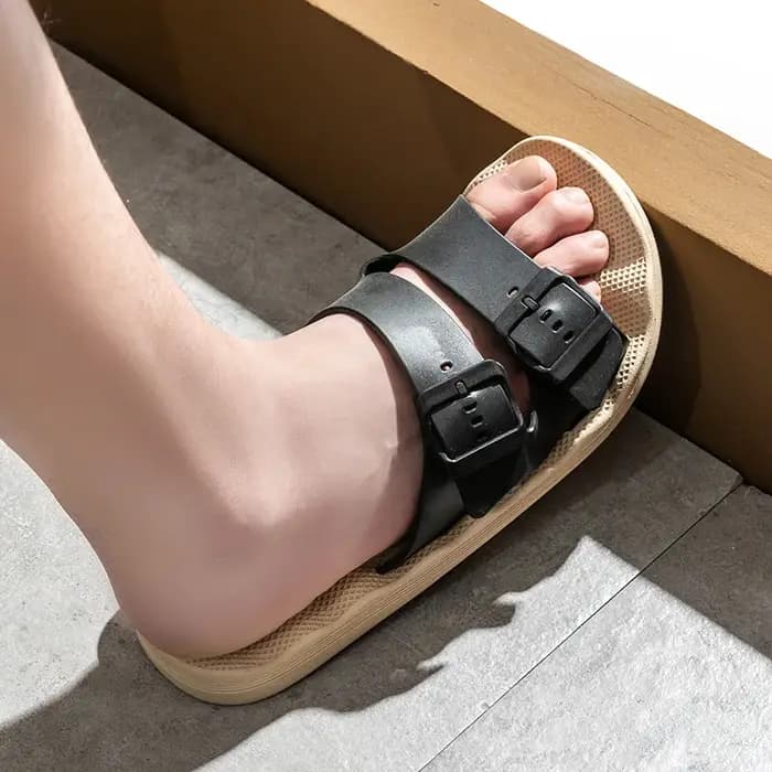 Pantoufles décontractées à rayures pour hommes