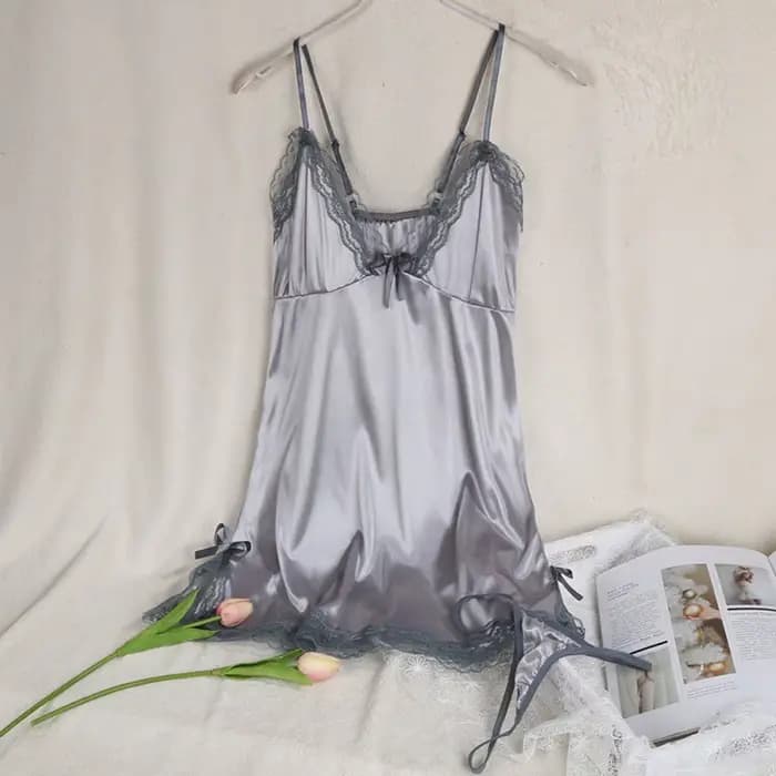 Nuisettes sans manches dames col en v soie Satin vêtements de nuit pour enfants
