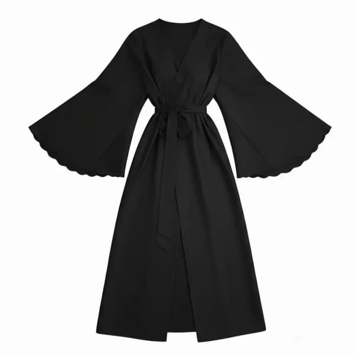 Robe de chambre en satin couleur unie style sexy