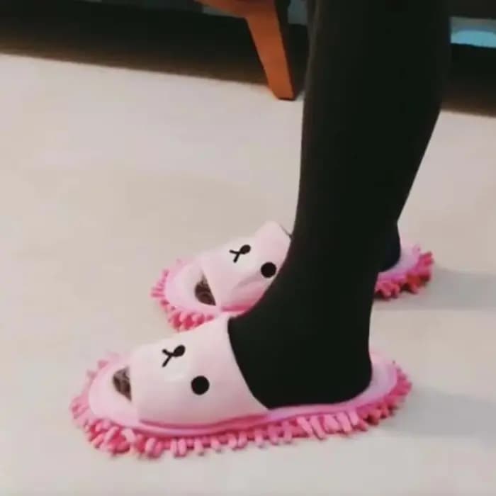Pantoufles de nettoyage paresseux en peluche résistantes au froid