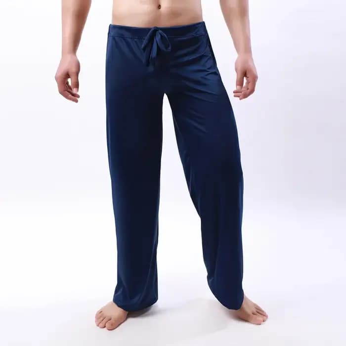 Pyjamas pour hommes sexy cravate leggings confortable maison vêtements de nuit loisirs pieds larges