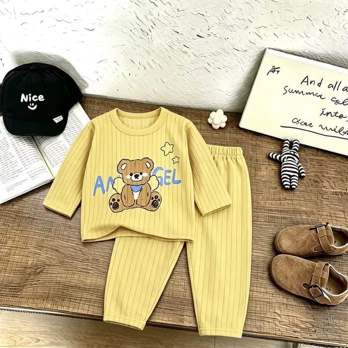 Pyjamas de dessin animé 2 pièces entièrement imprimés pour garçons et filles
