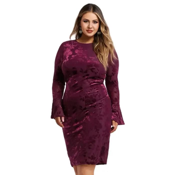 Robe longue en velours pour femmes