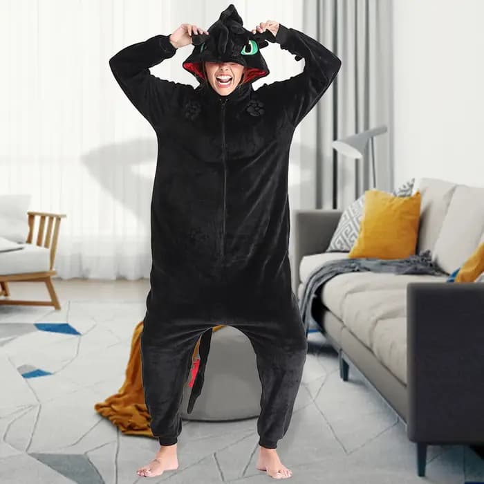 P-jTIME-Pyjama sans Dents avec Chaussures pour Femme Adulte