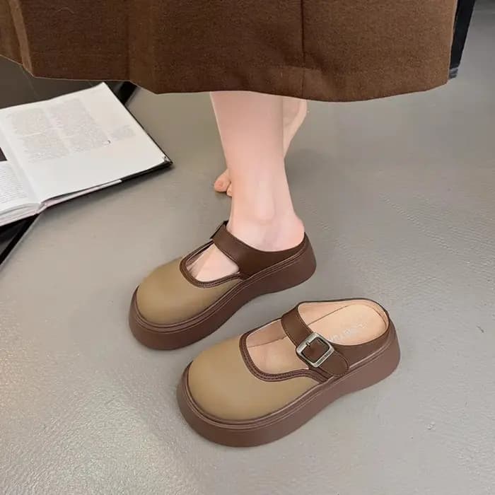 Sandales décontractées rétro en PVC pour femme