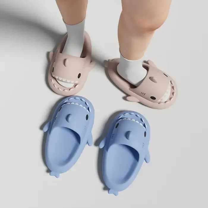 4cm semelle épaisse homme femmes requin pantoufles 2025 été maison anti-dérapant Couple intérieur ménage drôle