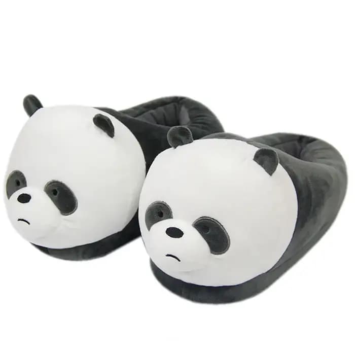 Hiver intérieur Panda femmes pantoufles dames animaux mignons en peluche chaud fourrure chaussures Couple maison