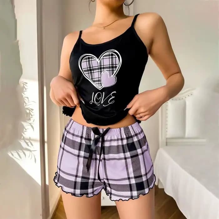 Ensemble de pyjama pour femme Fashion Love Heart