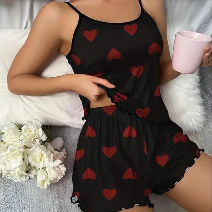 Ensemble pyjama d'été décontracté 2 pièces pour femme
