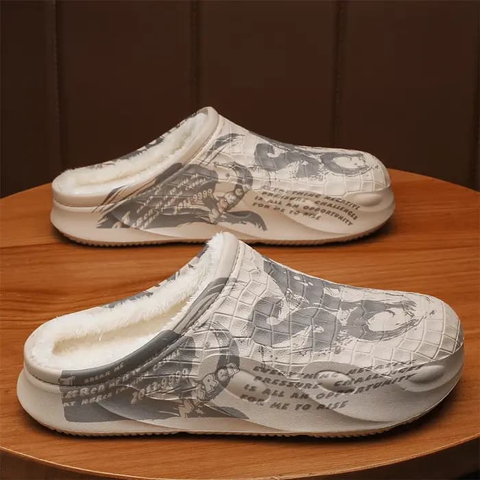 Pantoufles d'hiver en fourrure pour hommes