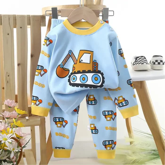 Enfants garçons décontracté chaud coton pyjamas mignon dessin animé ours à manches longues t-shirts hauts + pantalons