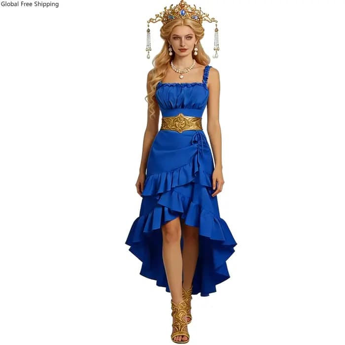 Robe de soirée asymétrique à volants pour femme