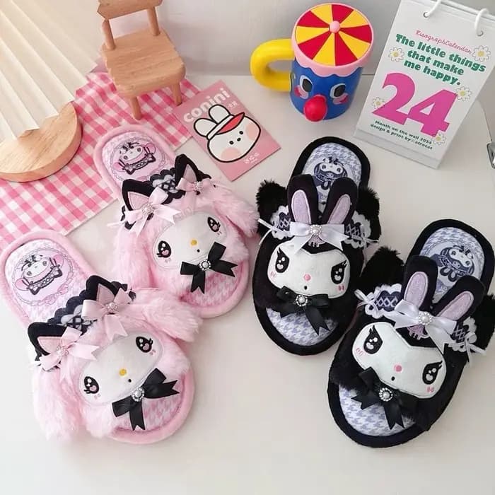 Pantoufles Lolita de dessin animé pour filles