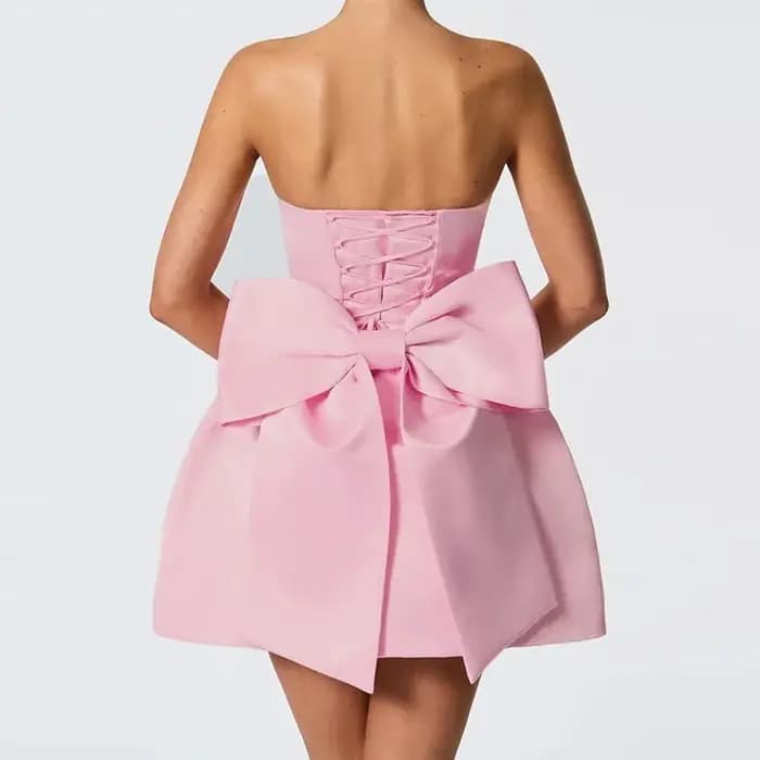 Robe Courte en Satin de Soie pour Femme