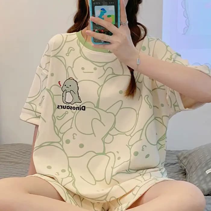 Ensemble de pyjama décontracté pour femme à manches courtes